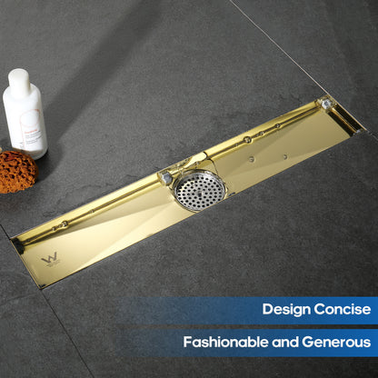 Decaura 600mm Tile Insert Shower Grate Drain Floor Waste Brushed Gold