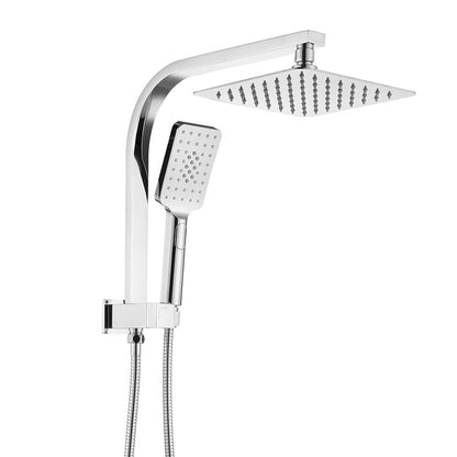 Decaura Shower Head Set 2 in 1 System Gooseneck Arm Chrome Wall Mount Mixer Taps