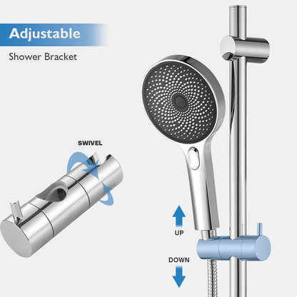 Decaura Hand Held Shower Head On Sliding Rail Set Shower Mixer Tap Wall Tapware