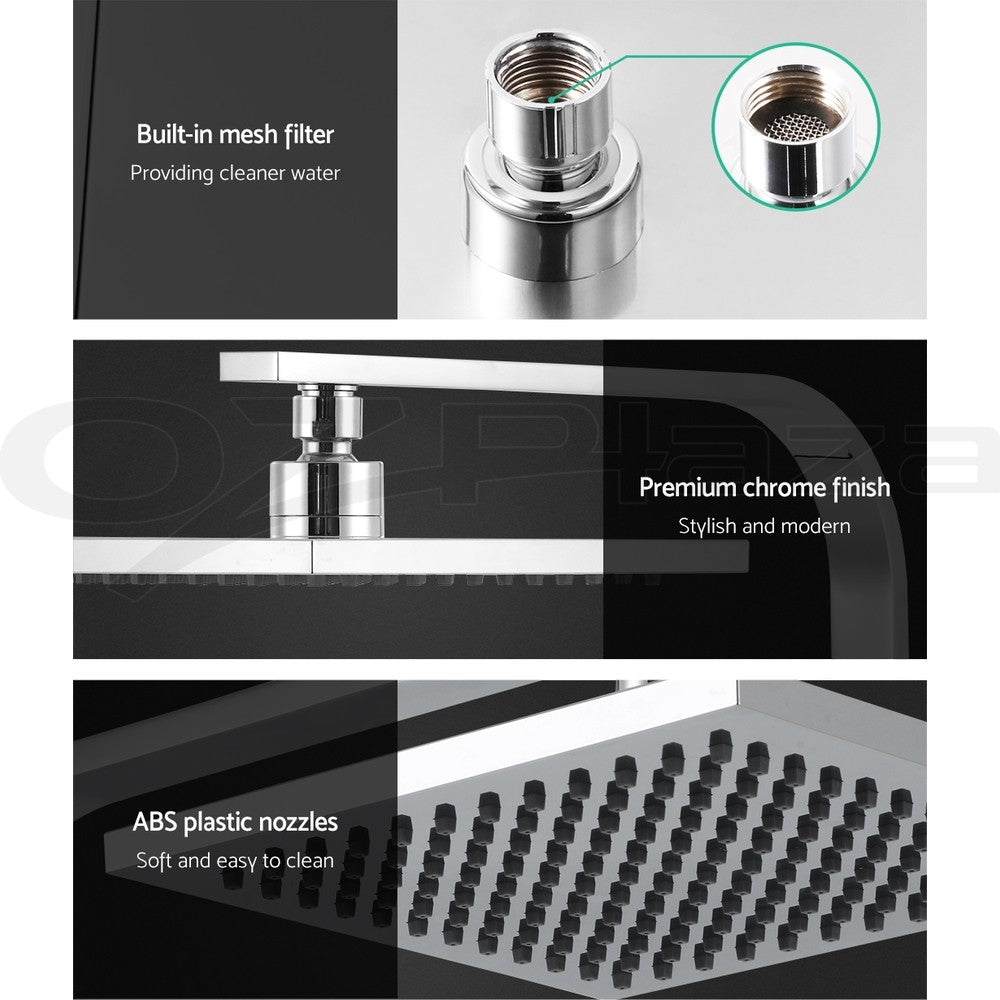 Cefito 8'' Rain Shower Head Set Square High Pressure Wall Arm Chrome