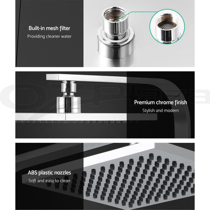 Cefito 8'' Rain Shower Head Set Square High Pressure Wall Arm Chrome