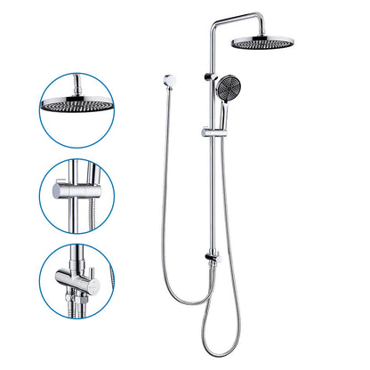 Decaura 10" Rain Shower Head Set Chrome/Black Shower Mixer Tap Wall Tapware