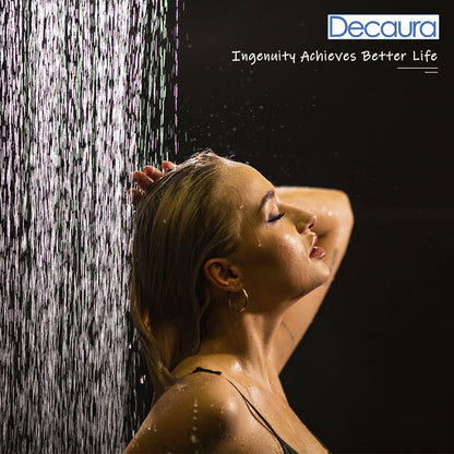Decaura Rain Shower Head Set 9" Round 2 in 1 Gooseneck Tapware Mixer Taps Black