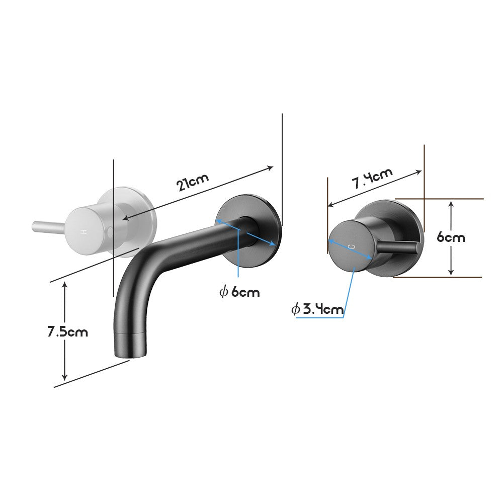 Decaura Bath Spout Wall Water Spout Basin Shower Mixer Taps Tapware Set Bathroom