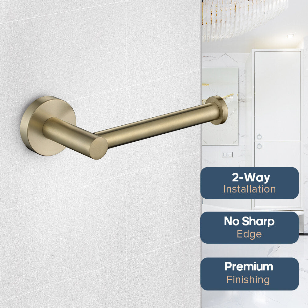 Towel Racks 600mm 750mm Toilet Roll Holder Robe Hook Chrome Black Brushed Gold