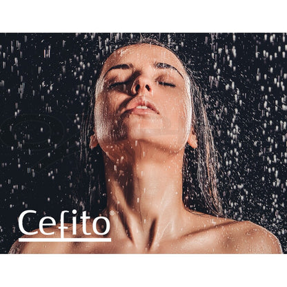 Cefito Shower Head Set 8" Rain Shower Head 2 in 1 High Pressure Brass Black