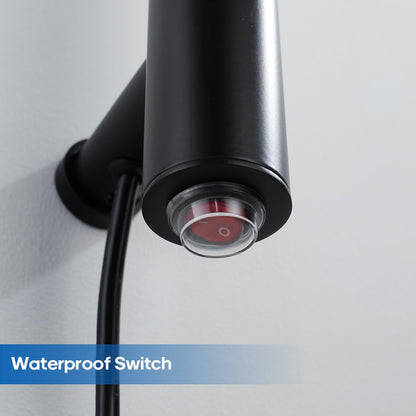 Decaura Wall Mounted Heated Towel Rail Vertical Black Round 304 Stainless Steel
