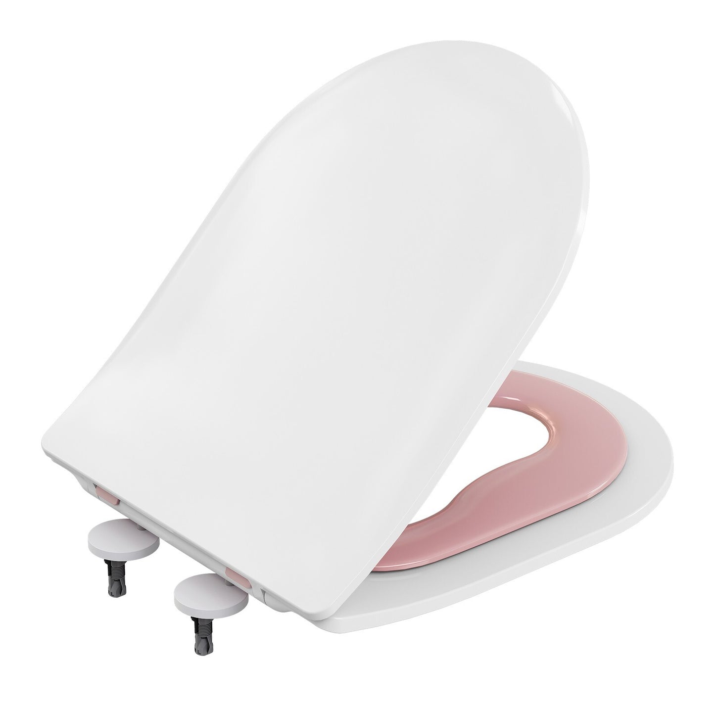 AQUATIZ Round Toilet Seat with Built-in Potty Training Seat, 2-in-1 Family Toile