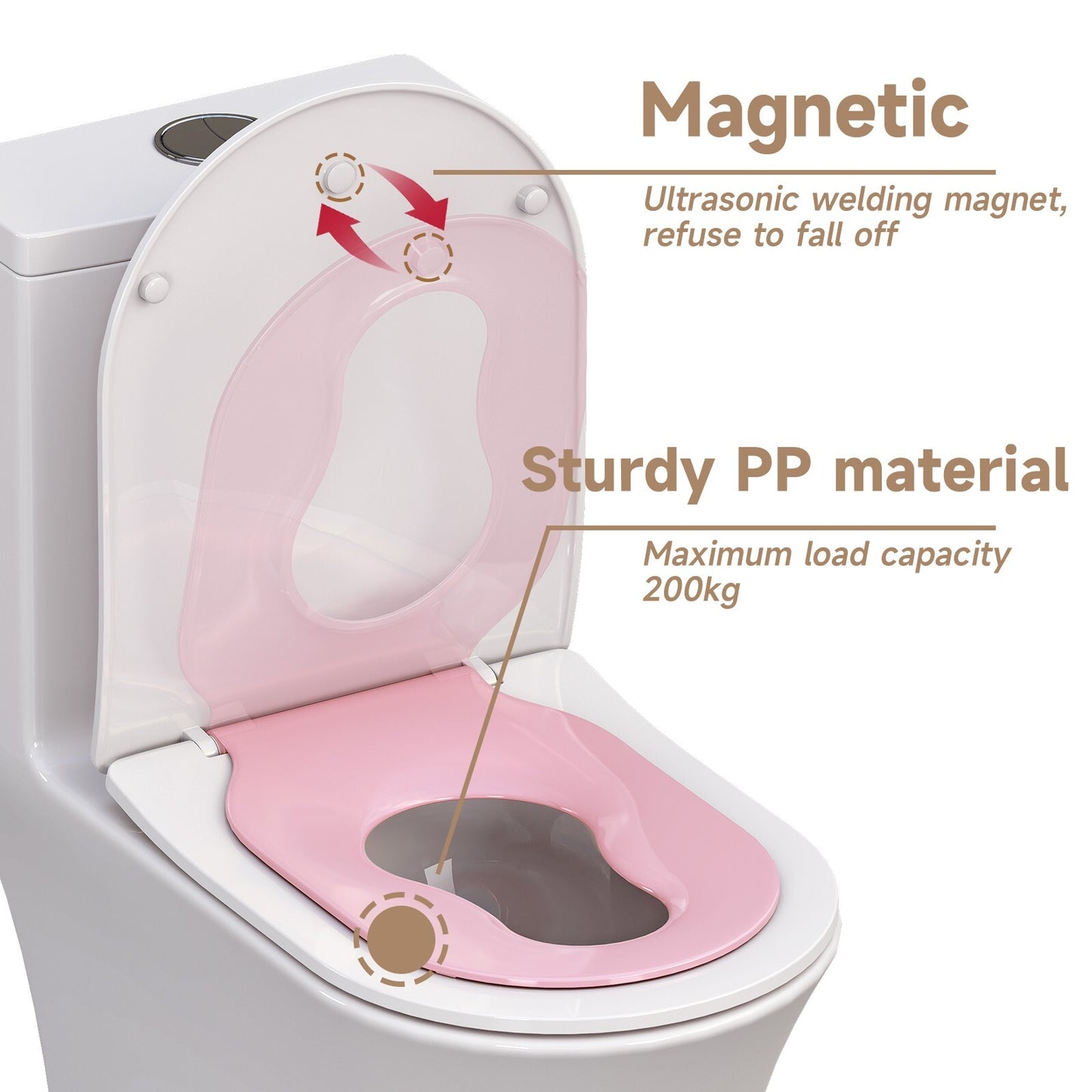 AQUATIZ Blue D-Shaped Family Toilet Seat with Built-in Potty Training Seat
