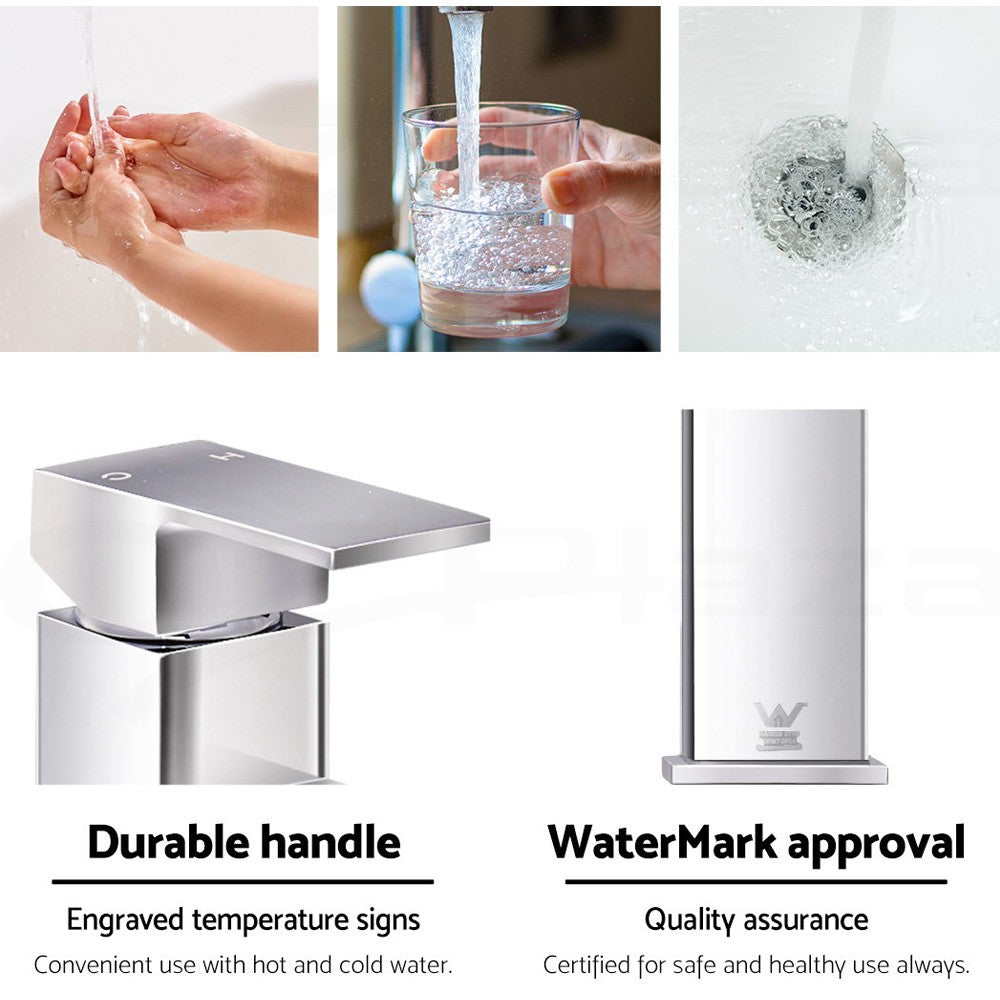 Cefito Bathroom Basin Mixer Tap Laundry Faucet Sink Swivel Silver