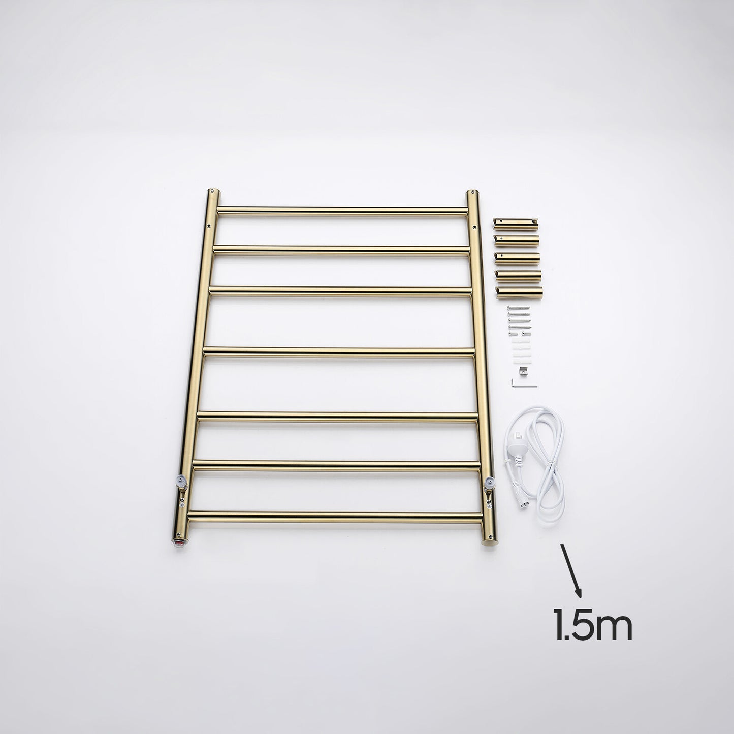 Decaura Wall Mounted Heated Towel Rail 7 Bars 304 Stainless Steel Round/Square