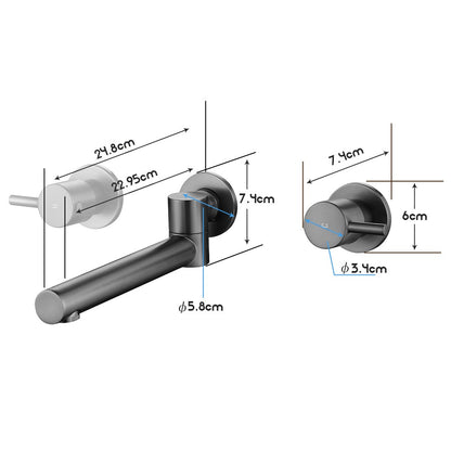 Decaura Bath Spout Wall Water Spout Basin Shower Mixer Taps Tapware Set Bathroom