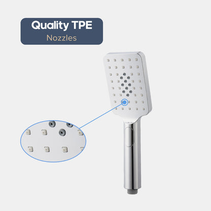 Decaura Round/Square Hand Held Shower Head 3/4/5-Mode Spray with Shower Hose