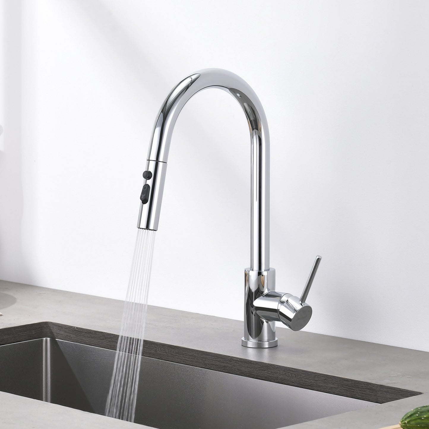 Decaura Kitchen Tap Pull Out 3-Mode Spray Head Chrome Sink Mixer Tap 360° Swivel