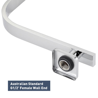 Decaura Rain Shower Head Gooseneck Shower Arm Chrome/Black Round/Square