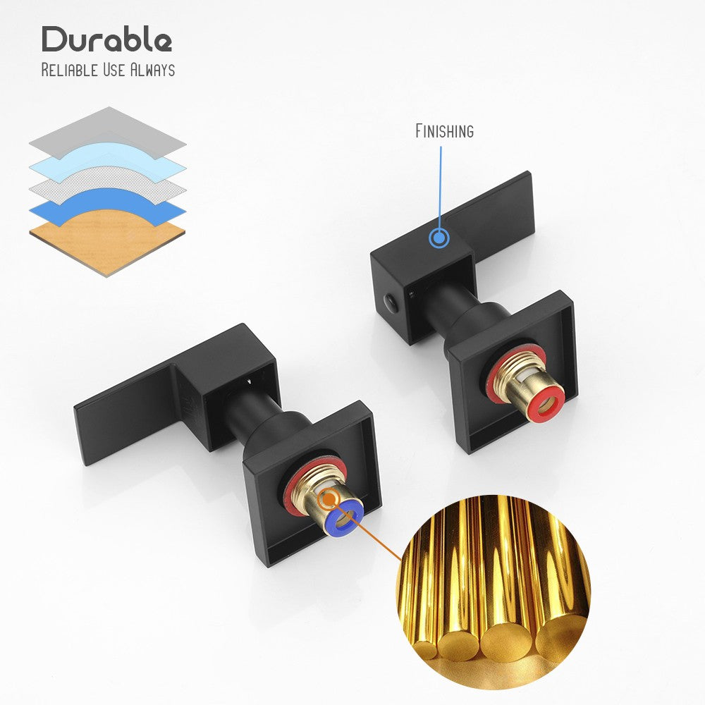 Decaura 8" Shower Head Set Gooseneck Arm Wall Tapware Shower Mixer Taps Black