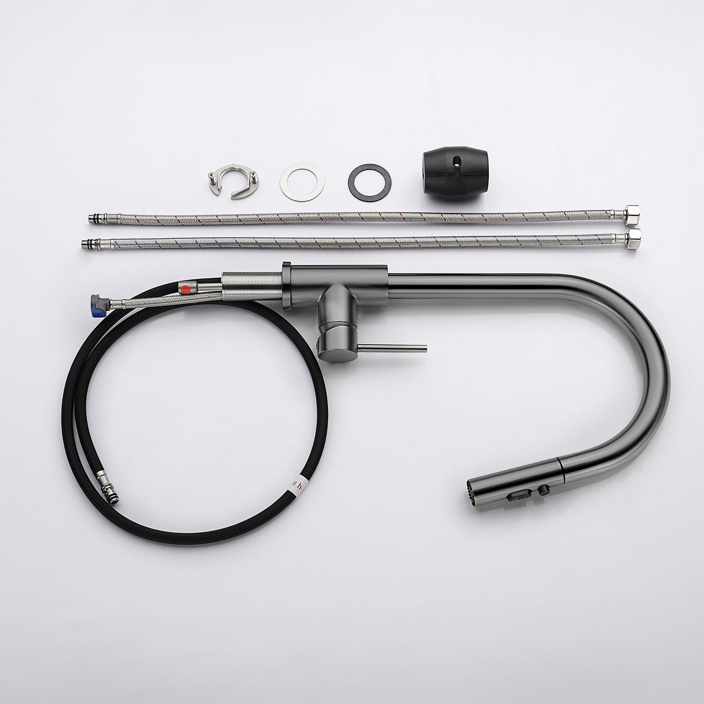 Decaura Kitchen Mixer Tap Pull Out Brushed Gunmetal Stainless Steel Spray Head
