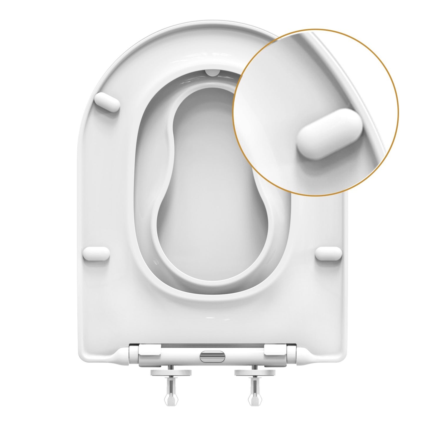 AQUATIZ D-Shaped Family Toilet Seat with Built-in Potty Training Seat Child Seat