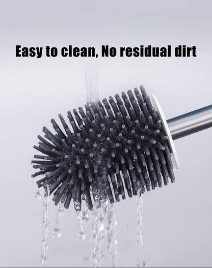 BOOMJOY Silicone Toilet Brush Set Built-in Tweezer TPR Bristles