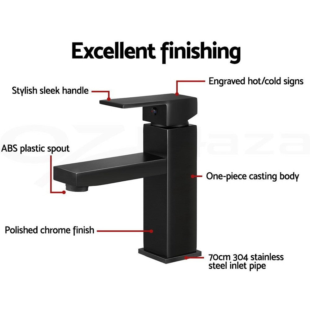 Cefito Bathroom Basin Mixer Tap Faucet Laundry Sink Swivel Black