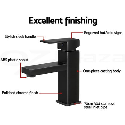 Cefito Bathroom Basin Mixer Tap Faucet Laundry Sink Swivel Black