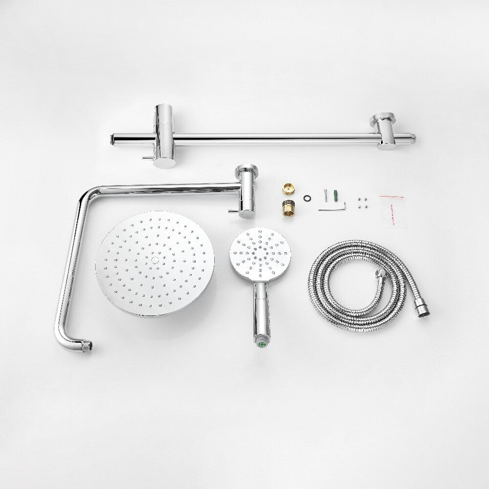 Decaura Shower Head Set Gooseneck Arm Brushed Gold/Black/Chrome/Gunmetal WELS