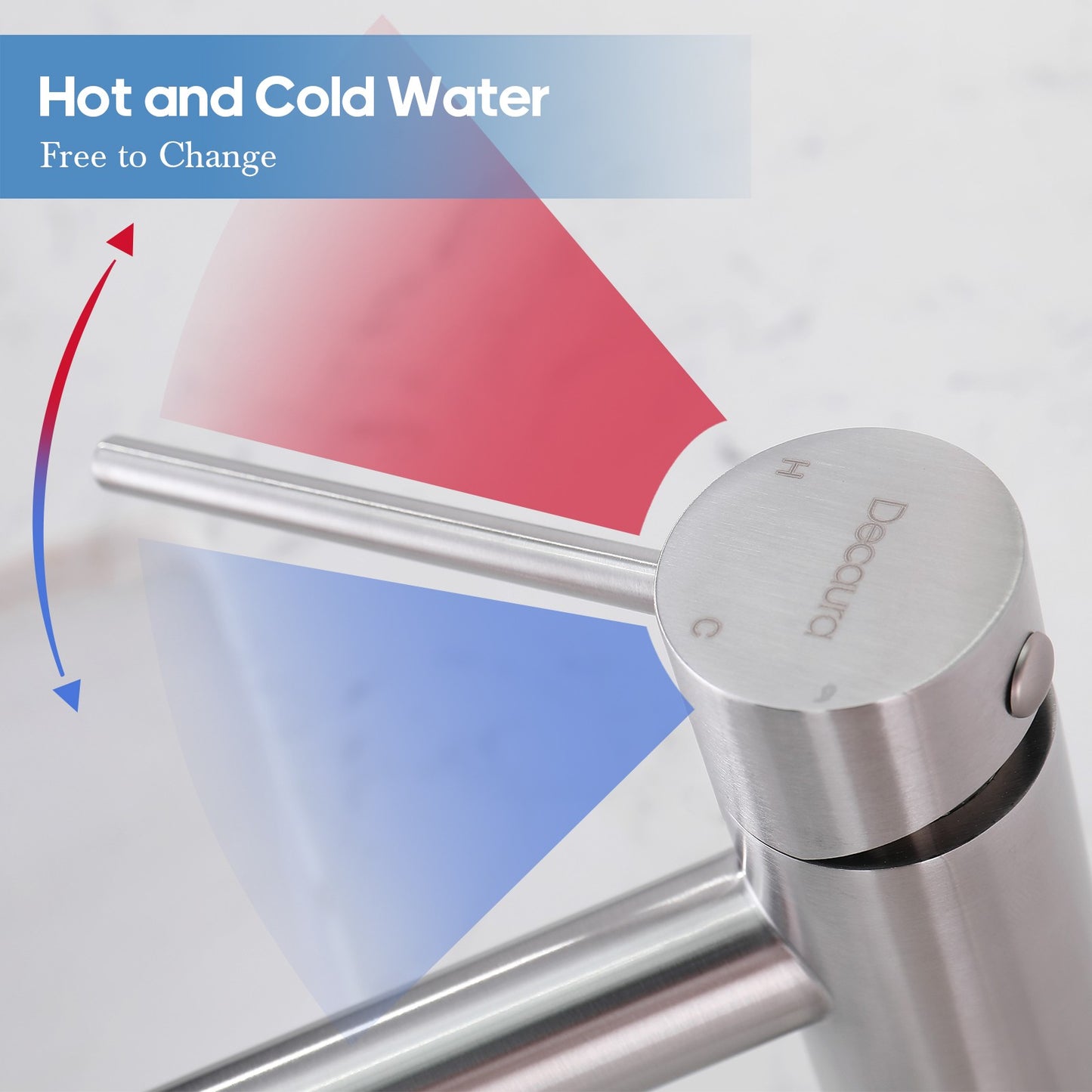 Decaura small Bathroom Basin Mixer Tap Round Taps Brushed Nickel Vanity Faucet