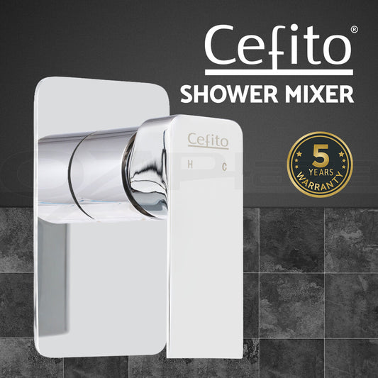 Cefito Shower Mixer Tap Wall Bath Tap Bathroom Basin Faucet Vanity Brass Silver