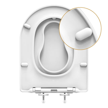 AQUATIZ D-Shaped Family Toilet Seat with Built-in Potty Training Seat Child Seat