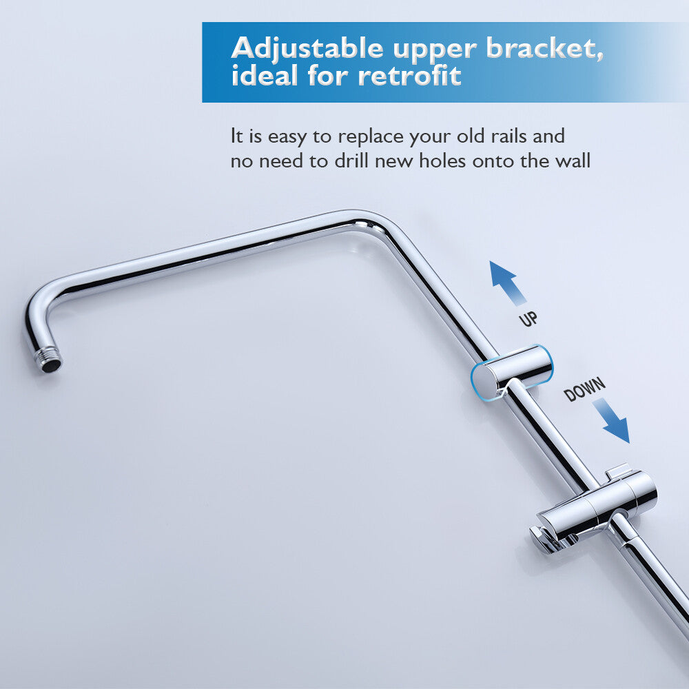 Decaura dual shower head set 10" rain shower head gooseneck shower arm chrome