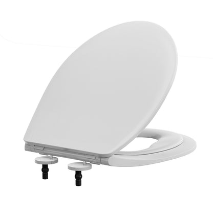 AQUATIZ Blue D-Shaped Family Toilet Seat with Built-in Potty Training Seat