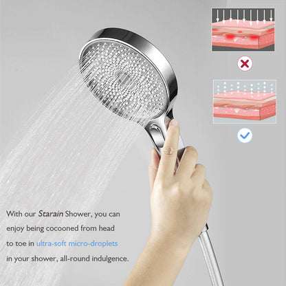 Decaura Hand Held Shower Head with 1.5M Flexible shower hose Chrome 3-Mode Spray
