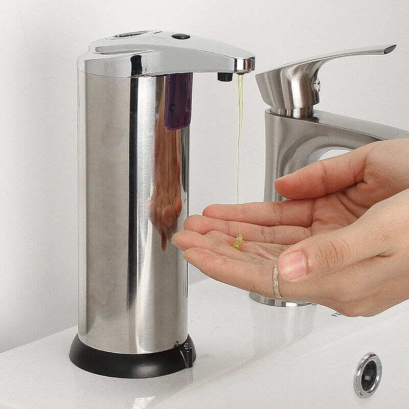 Automatic Soap Liquid Dispenser Handsfree Touchless IR Sensor Hand Wash Steel AU