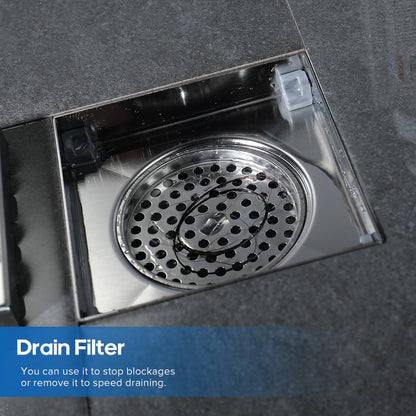 Decaura Shower Grate Drain Floor Waste Stainless Steel Tile Insert/Strip