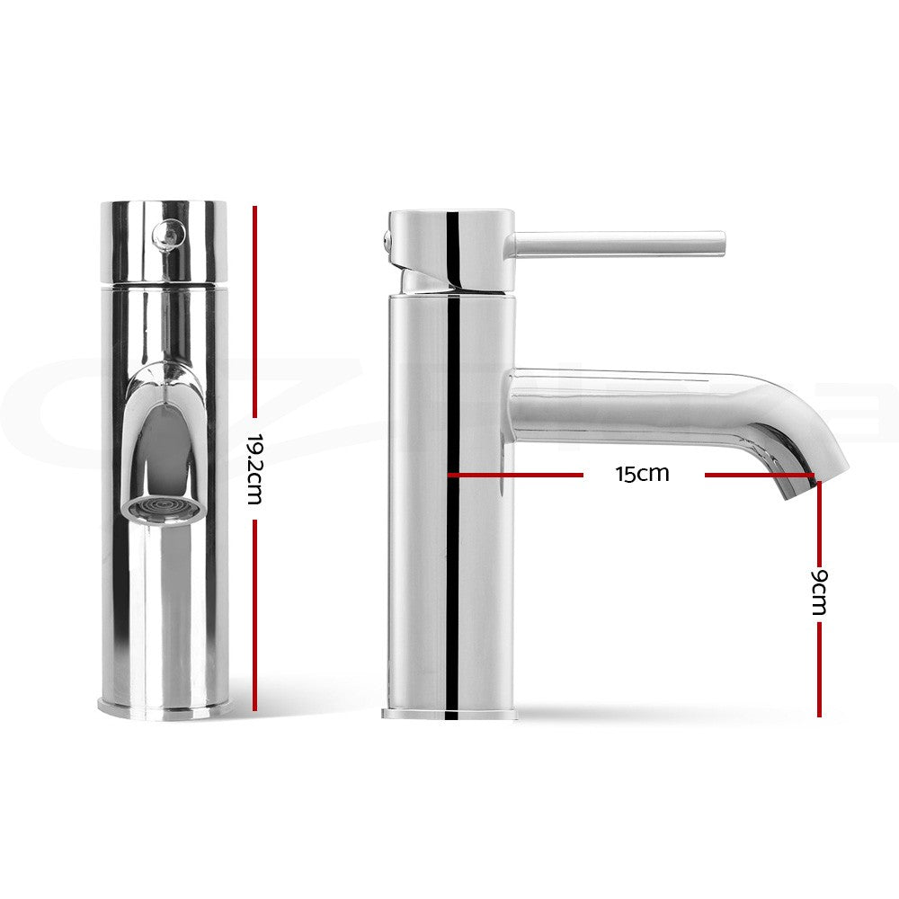 Cefito Basin Mixer Tap Bathroom Taps Laundry Faucet Sink Swivel Silver