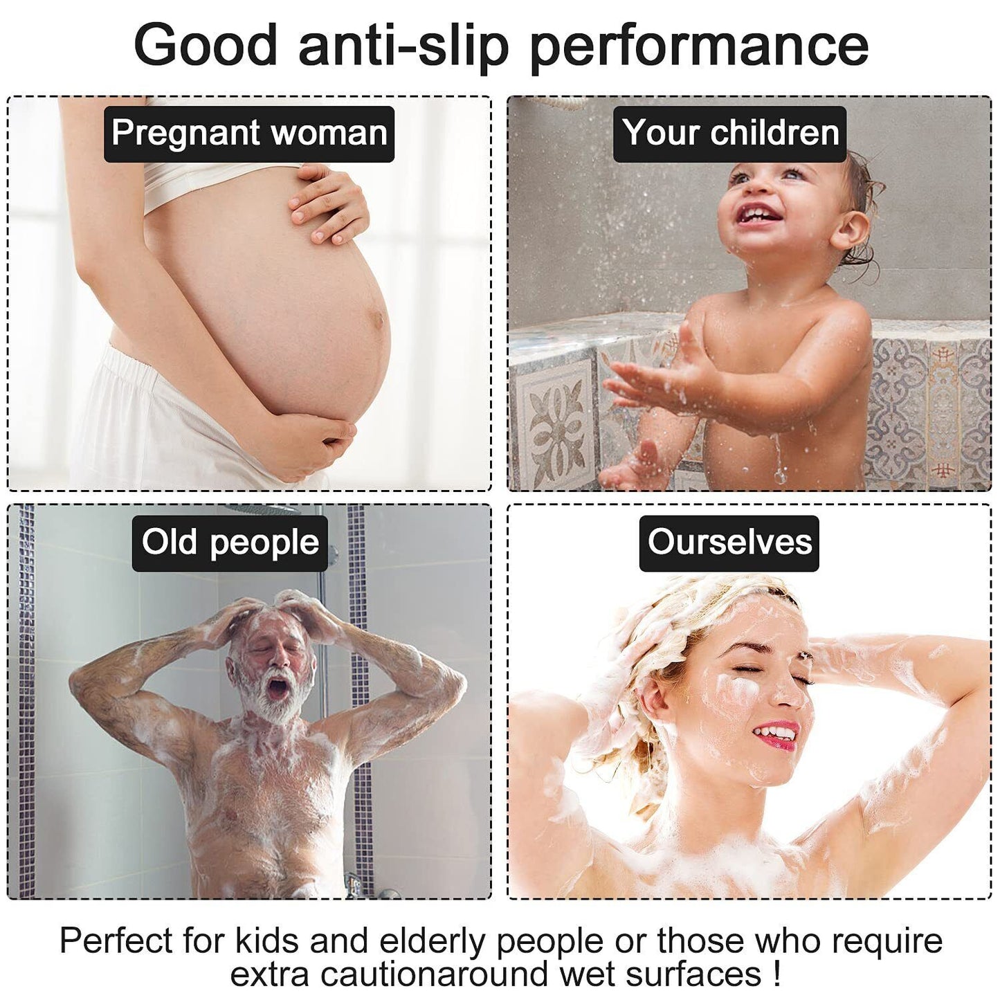 Loofah Bathroom Shower Mat Non Slip Anti Mould PVC Bath Mat Quick Drying 60cm