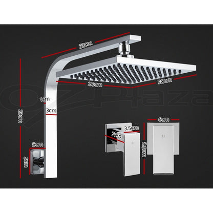 Cefito 8'' Rain Shower Head Taps Square High Pressure Wall Arm Chrome