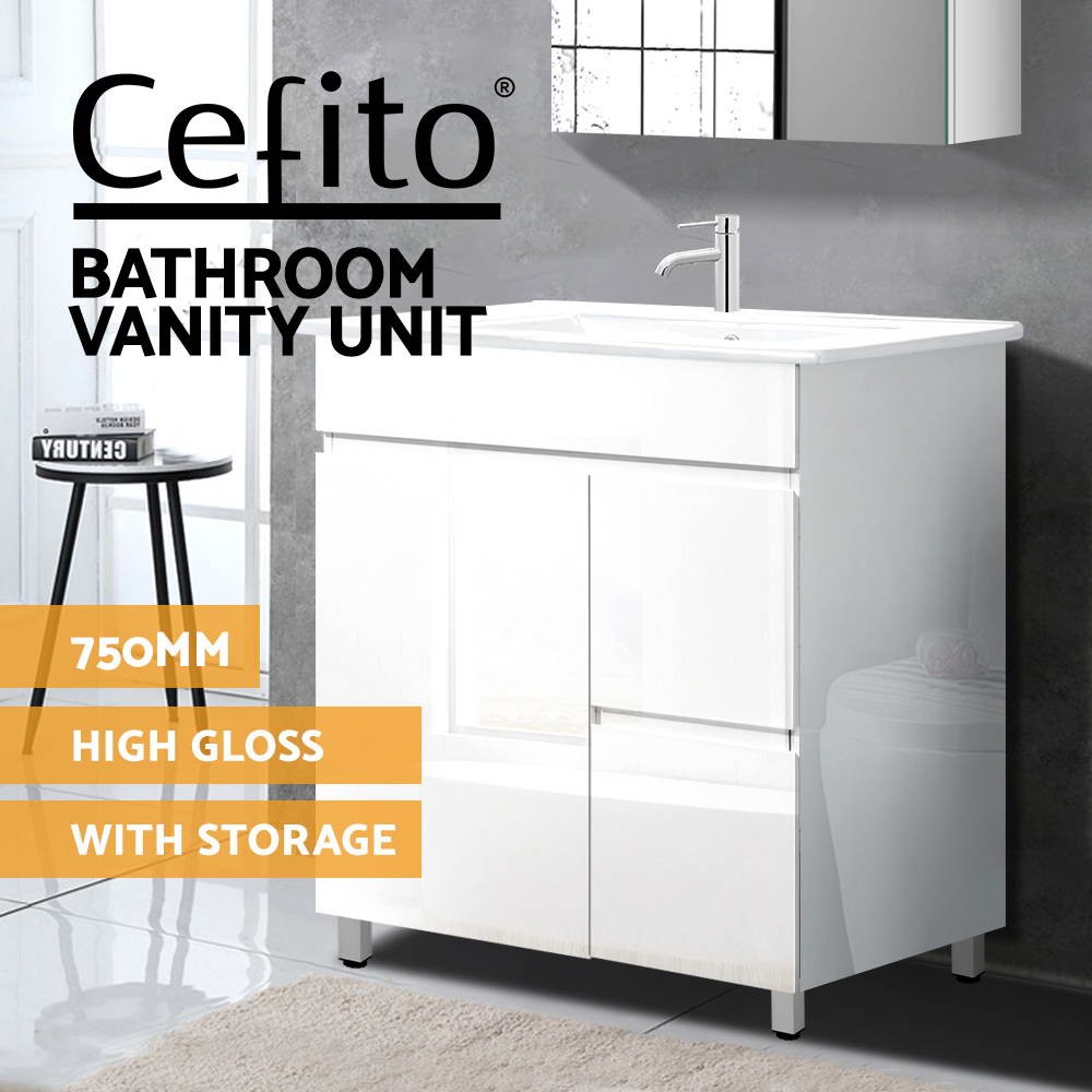 Cefito Vanity Unit 765mm Basin Bathroom Cabinet Storage Freestanding Sink