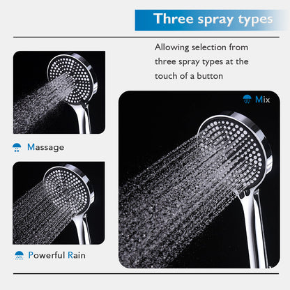WELS 10 Inch Rain Shower Head Set Gooseneck Round Shower Mixer Tap Cross Handle
