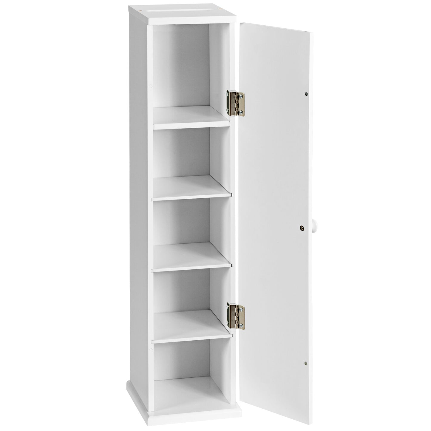 Giantex Bathroom Storage Cabinet Slim Tissue Organizer Paper Holder Toilet White