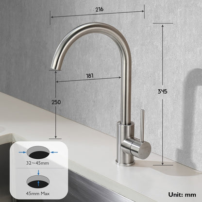Decaura Kitchen Sink Mixer Tap Brushed Nickel/Gunmetal/Chrome/Black/Brushed Gold