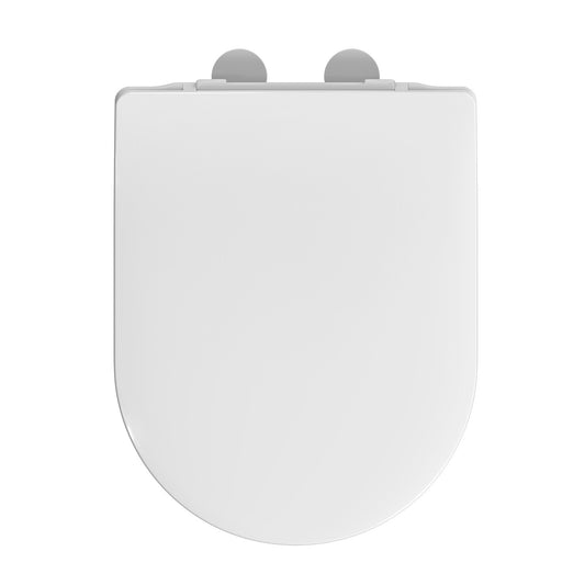 AQUATIZ D-Shaped Family Toilet Seat with Built-in Potty Training Seat Child Seat