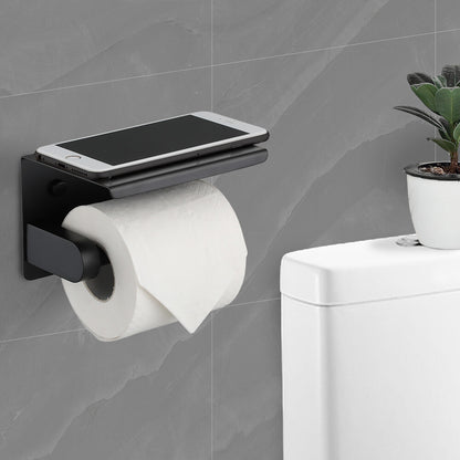 Decaura Towel Rail Racks 600mm/750mm Toilet Paper Roll Holder Hooks Holder Black