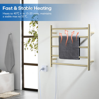 Decaura Heated Towel Rail Rack 304 Stainless Steel Freestanding/Wall Mounted