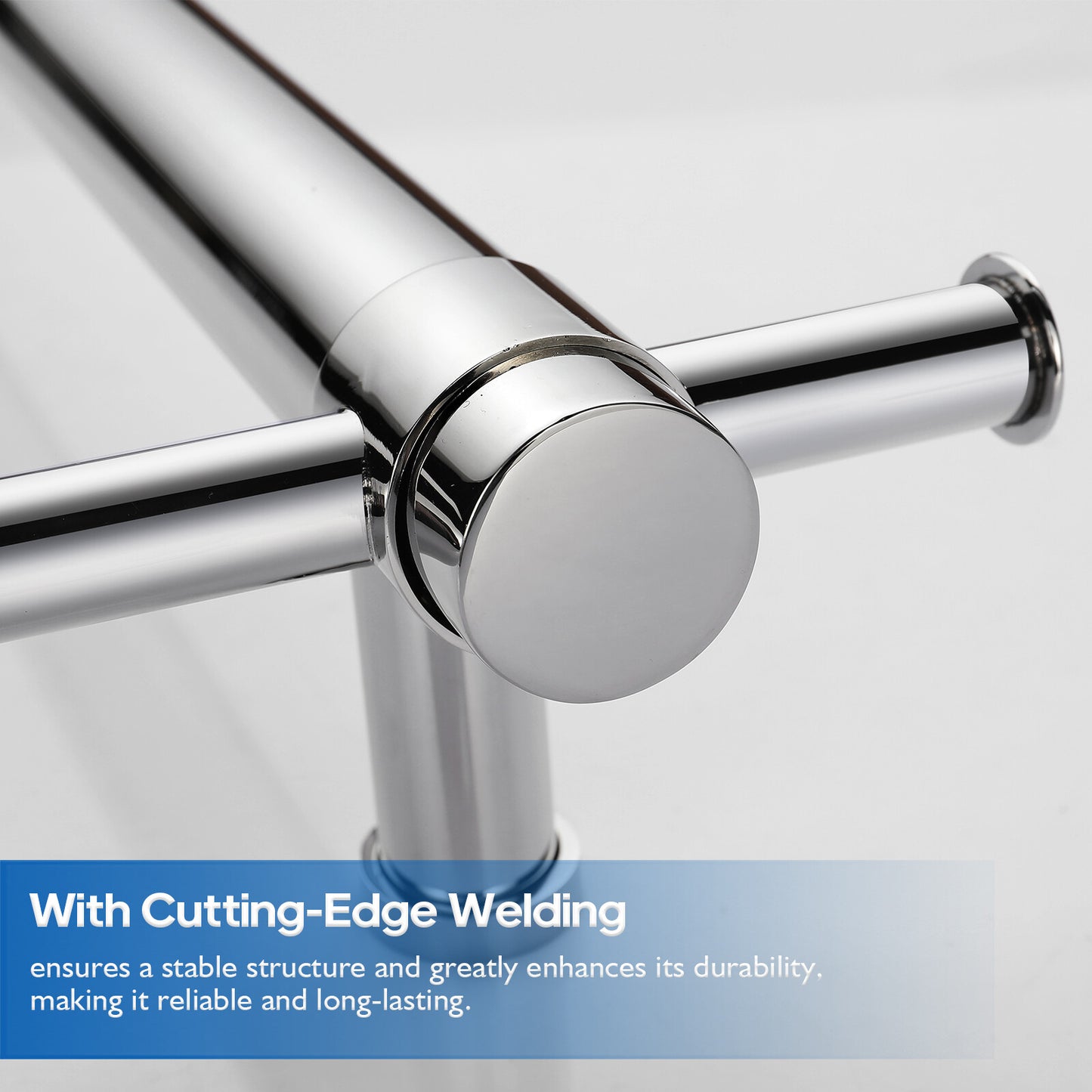 Decaura Wall Mounted Heated Towel Rail Vertical Chrome 304 Stainless Steel Round