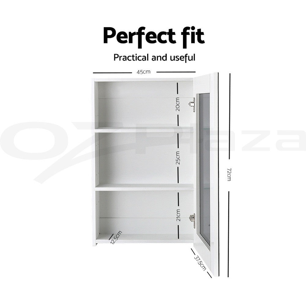Cefito Bathroom Mirror Cabinet 450x720mm Vanity Medicine Shaving Makeup White
