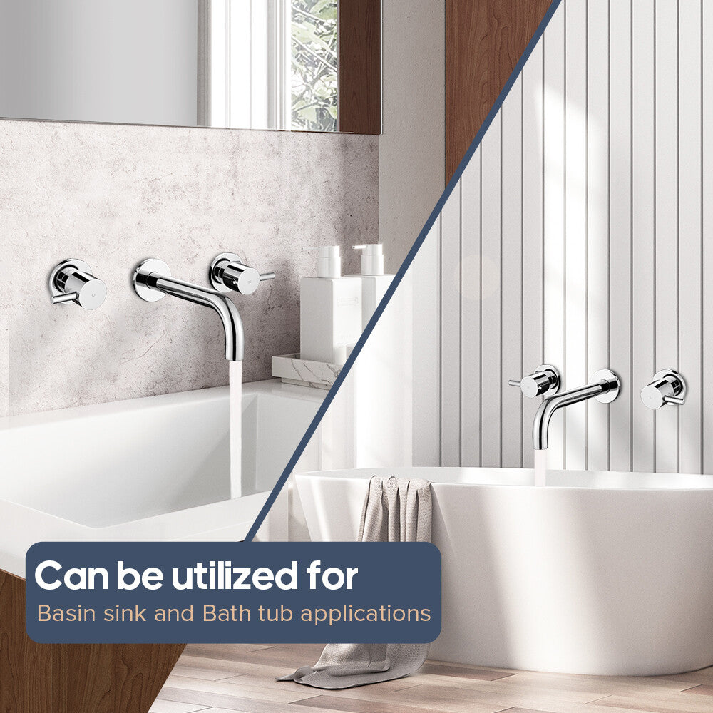 Decaura Bath Spout Laundry Round Chrome Wall Water Spouts Tapware Mixer Taps Set