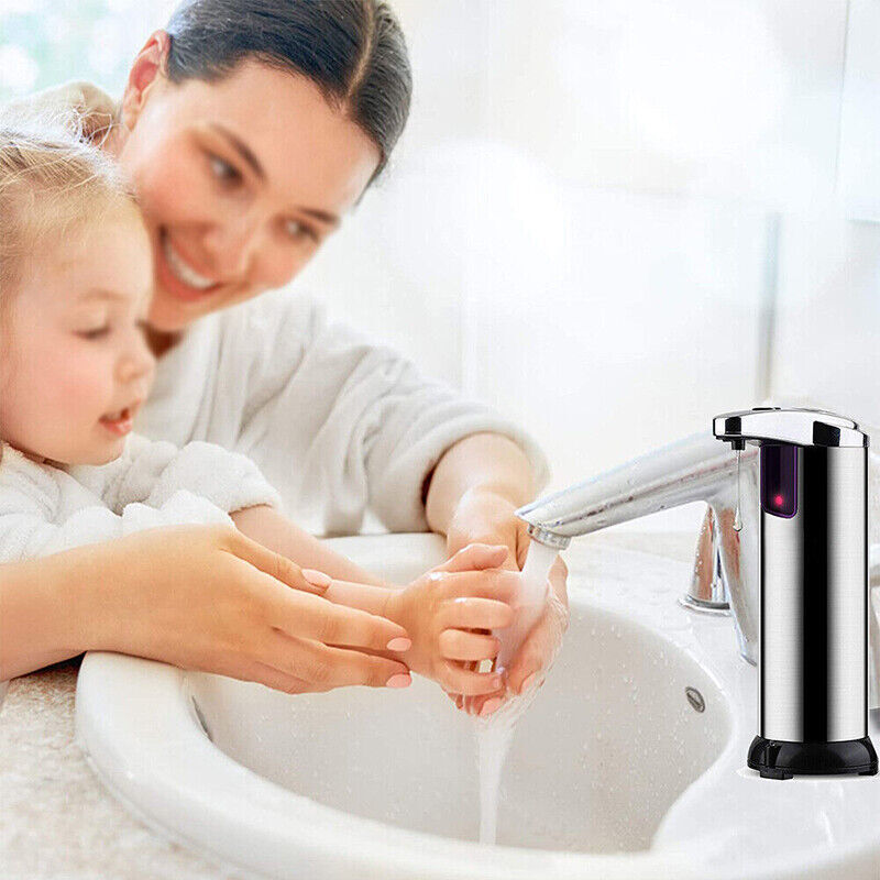 Automatic Soap Liquid Dispenser Handsfree Touchless IR Sensor Hand Wash Steel AU