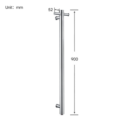 Decaura Wall Mounted Heated Towel Rail Rack Vertical 1 Bar 304 Stainless Steel