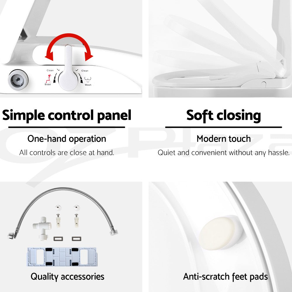 Cefito Non Electric Bidet Toilet Seat Cover Auto Smart Water Wash Dry Clean